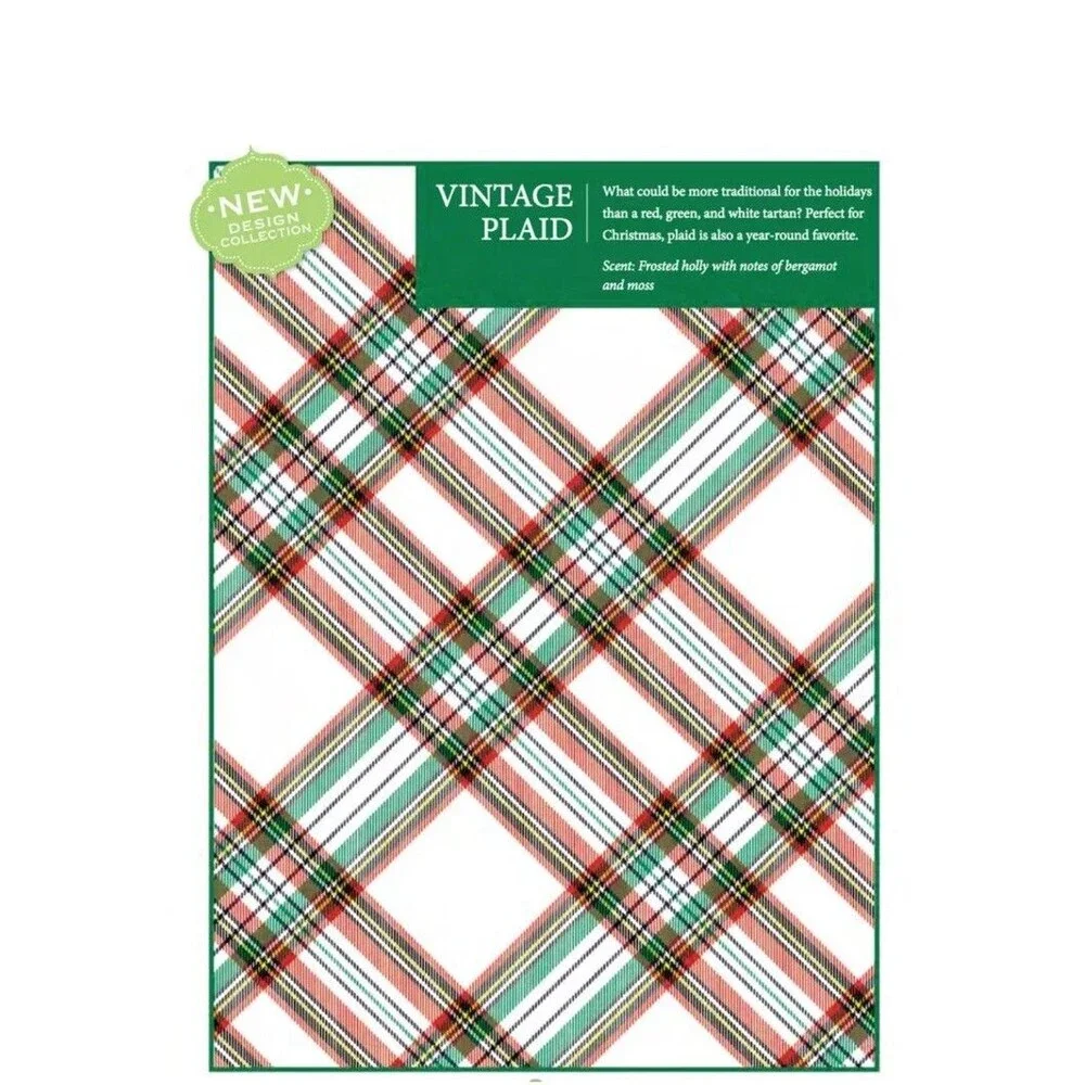 Michel Design Works Christmas Vintage Plaid 15 Triple-Ply Paper Hostess Napkins